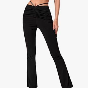 Black Lace Up Pants